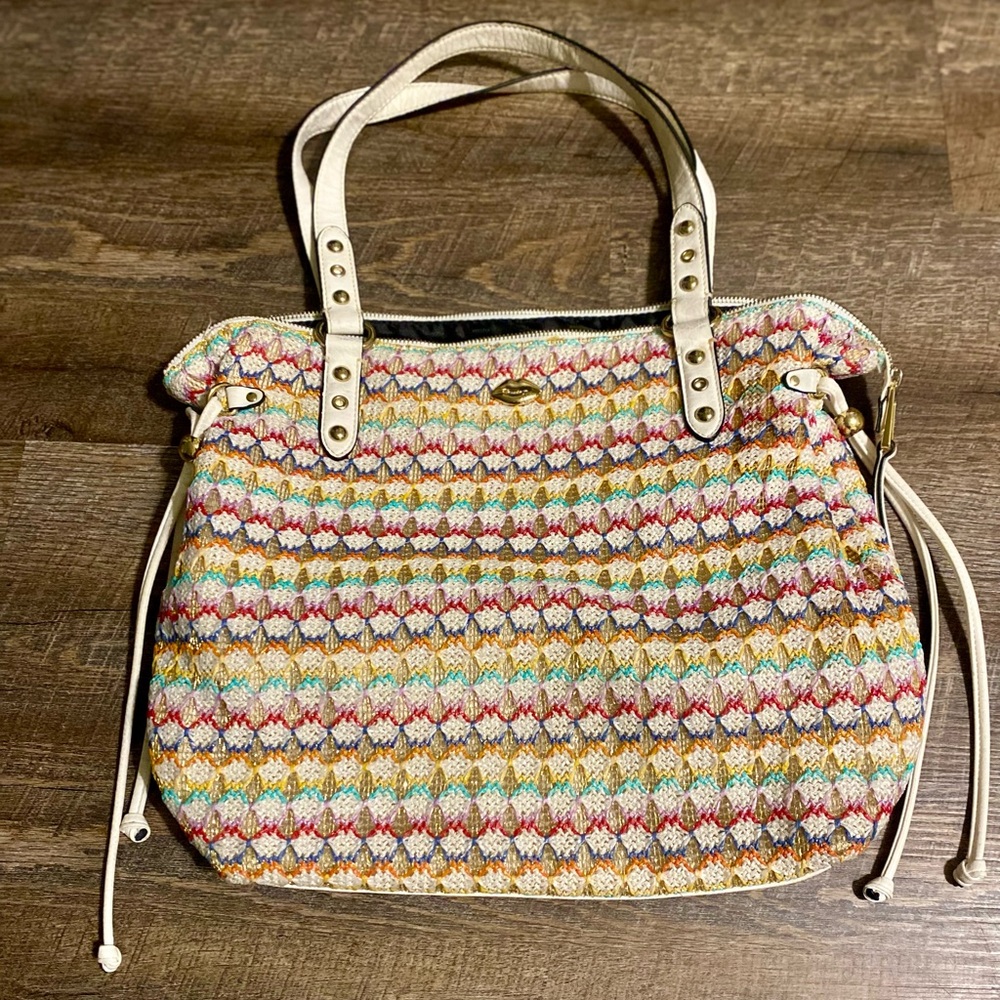 Juicy Couture White Gold Multi-Color Shoulder Bag Tote